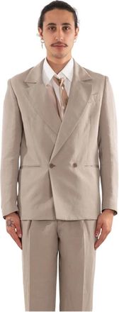 Costumein Linnen Blazer - Heren - Blazers - Beige - M - Linnen - Jassen