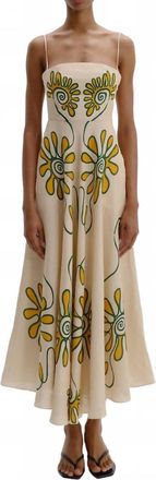 Cala de la Cruz Sand Delta Maxi Dress In Ivory