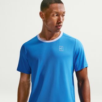 Nike Mens Court Advantage Dri-FIT Tennis Top in Blue | FZ6910-435