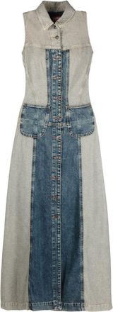 Diesel De-Arys panelled denim dress - women - Cotton - S - Blue