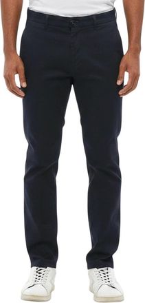 Department Five Dark Navy Solid Chino Trousers