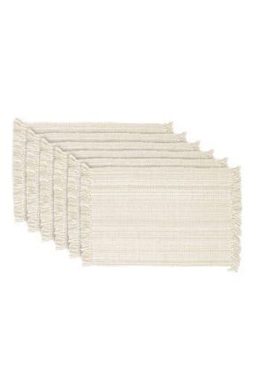 Design Imports Variegated Fringe Set of 4 Placemats in Ivory at Nordstrom Rack