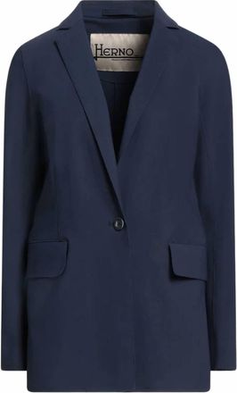 Herno Womens Single Breasted Button Fastening Blazer In Navy