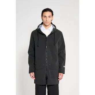 Stutterheim Stockholm Patch Matte Raincoat in Black at Nordstrom, Size X-Large