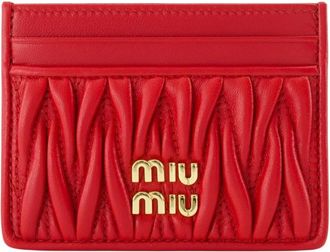 Miu Miu Portefeuilles & Kaarthouders - Dames - Portefeuilles - Rood - ONE Size - Leer - Accessoires