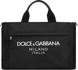 Dolce & Gabbana logo strap tote bag - men - Polyamide/Acrylic/Viscose/CALFSKIN - One Size - Black