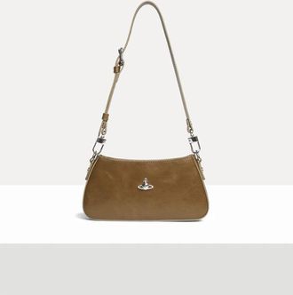 Vivienne Westwood Tasha Shoulder Phone Bag Shiny Veget Tanned Oyster-grey