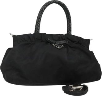 Prada Pre-owned Handbags, female, Black, Size: ONE SIZE Pre-owned Vintage Nylon Handbag