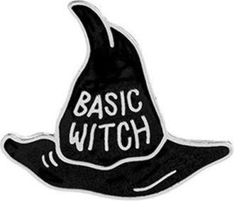 Generic Badges Vintage Witch Magic Hat Brooch Cartoon Enamel Lapel Badge Button Clothes Decor Accessories Novelty Jewellery Gift,4 Professional Multicoloured