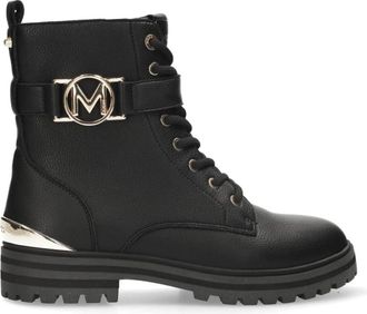 Mexx Zwarte Enkellaarsjes voor Dames - Dames - Veterlaarzen - Zwart - 38 EU - Schoenen