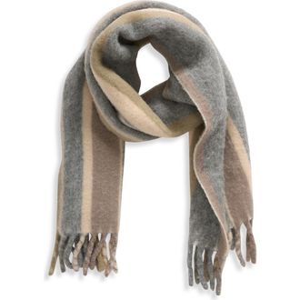 Rag & Bone Siobhan Alpaca & Wool Blend Scarf in Grey Multi at Nordstrom Rack