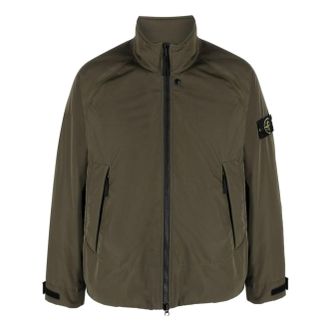 Stone Island Compass Patch Zip-Up Windbreaker Green 791541926-V0058