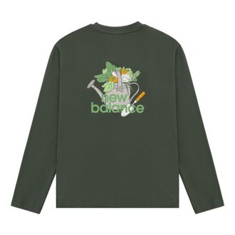 New Balance Logo Graphic Print Top Asia Sizing Green AMT31329-DON
