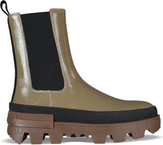 Moncler Coralyne Enkellaarsjes - Dames - Chelseaboots - Bruin - 35 1/2 EU - Leer - Schoenen