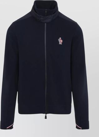 Moncler high collar zip cardigan ribbed cuffs