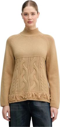Benetton Truien & Vesten, Dames, Bruin, M, Wol, Trui met Halve Col