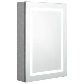 vidaXL Armario De Ba&ntilde;o Con Espejo Y Led Gris Hormig&oacute;n 50x13x70 Cm Vidaxl