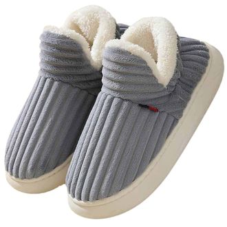Generic Fleece Lined Slipper Boots For Women Solid Color Memory Foam Closed Toe Winter Warm Footwear Shoes Activewear Slip On Indoors Outdoors WomenS Slippers