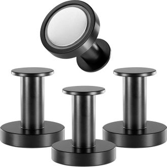 OEM Gancho Magn&eacute;tico Redondo Negro Extrafuerte, 4 Ganchos Con Im&aacute;n De Neodimio, Para Colgar Ropa, Toallas, Etc