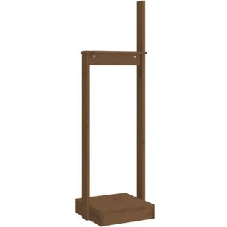 vidaXL Soporte Para Le&ntilde;a Madera Maciza Pino Marr&oacute;n Miel 33,5x30x110 Cm Vidaxl