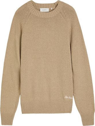 Les Deux Brad Logo-embroidered Cotton-blend Jumper - Beige - XL