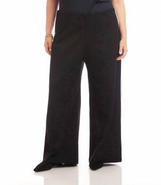 Karen Kane Contrast Piped Wide-Leg Pants - Plus In Black