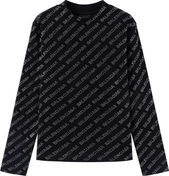Balenciaga Mini Allover Sweater Black 730402TNVQ91073