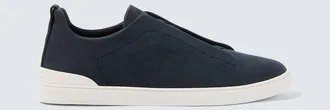 Ermenegildo Zegna Triple Stitch canvas slip-on sneakers