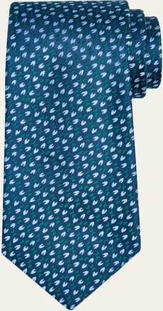 Charvet Mens Petite Crescent Silk Tie