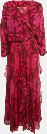 Carolina Herrera Pink Printed Silk Maxi Dress & Top Set