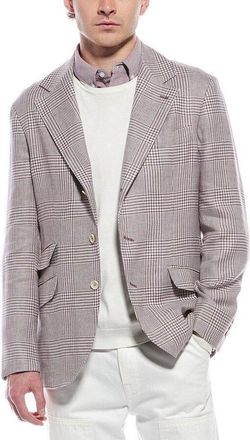 Brunello Cucinelli Viola Linen Wool Deconstructed Blazer, Brand Size 44 (US Size 34)