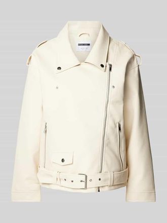 Noisy May Bikerjacke in Leder-Optik Modell PAULINA in Ecru, Gr&ouml;&szlig;e S