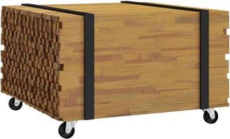 vidaXL Mesa De Caf&eacute; Marr&oacute;n 60 X 60 X 38 Cm Madera De Teca Maciza Vidaxl