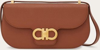 Ferragamo Donna Borsa a tracolla East-West Double Gancini Marrone