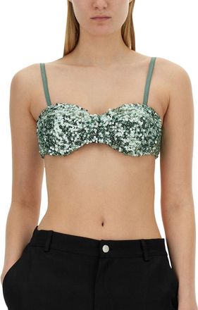 Moschino Sequined Crop Top - Blue