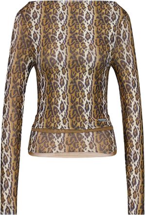 House of Sunny Top met dierenprint - Bruin