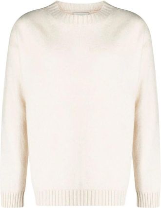 Laneus Trui met ronde hals - Heren - Cashmere truien - Wit - M - Polyester - Truien & Vesten