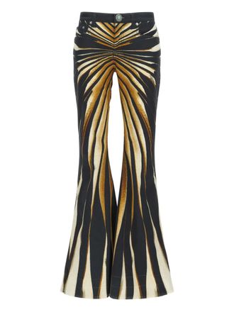 Roberto Cavalli Pantaloni svasati con stampa - Oro