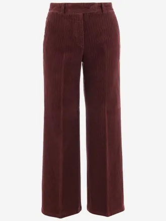 Ql2 Quelledue corduroy broek met wijde pijpen