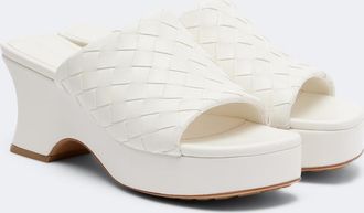Bottega Veneta Rosita Intrecciato leather wedge mules