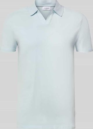 Lindbergh Lindbergh Slim Fit Poloshirt mit V-Ausschnitt in Hellblau, Gr&ouml;&szlig;e XXXL