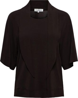 &Co Woman Rianne Top - Dames - Blouses - Bruin - XL - Polyester - Overhemden