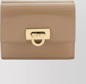 Ferragamo leather wallet with front flap pocket