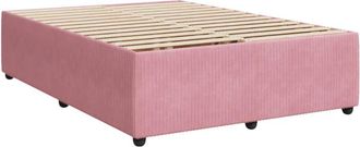 vidaXL Estructura De Cama Sin Colch&oacute;n Terciopelo Rosa 140x190 Cm Vidaxl
