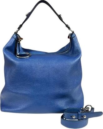 Gucci Pre-owned Vintage Schoudertas - Dames - Vintage Schoudertas - Blauw - ONE Size - Leer - Vintage