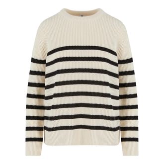 Urban Classics Dames/Dames Gestreepte Geribde Trui (Wit/zwart)