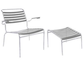 Schubiger M&ouml;bel L&auml;ttli-Lounger + Hocker S&auml;ntis mit Armlehnen