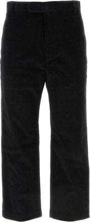 Thom Browne Corduroy Zwarte Broek - Heren - Straight fit broeken - Zwart - L - Broeken