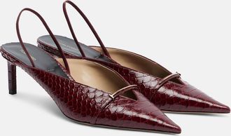 Tom Ford Croc-effect leather slingback pumps