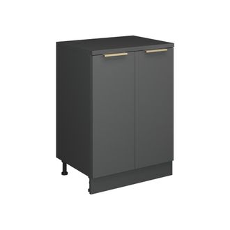 Vicco Armario De Cocina Para Techo Inclinado R-line, Antracita-oro, 60 Cm Sin Inclinaci&oacute;n Con 2 Puertas, Vicco